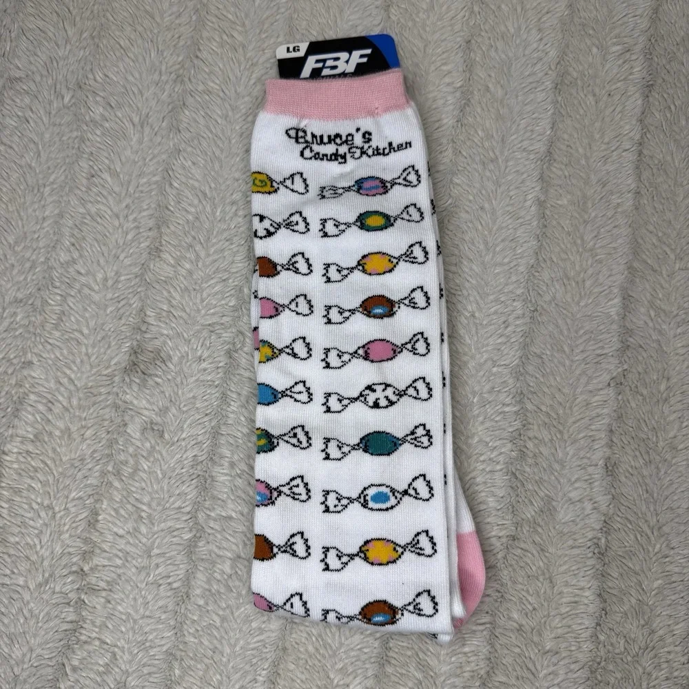 New Bruce's Candy Kitchen Knee High Taffy Socks‎ Pink Oregon Size Large